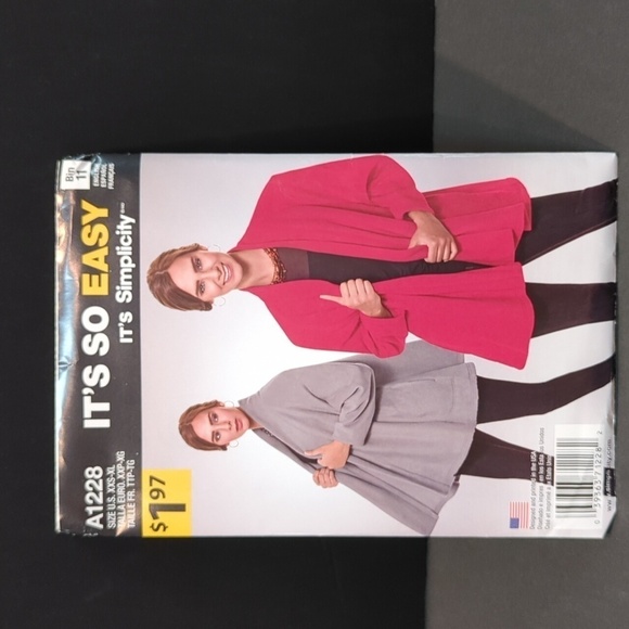 Simplicity It's So Easy Uncut Sewing Patterns Size A XXS-XL Fleece Jacket - Picture 1 of 3